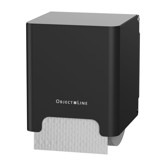CWS ObjectLine Toilettenpapierspender für Einzelrollen HxBxT 133x118x127mm, Edelstahl Schwarz