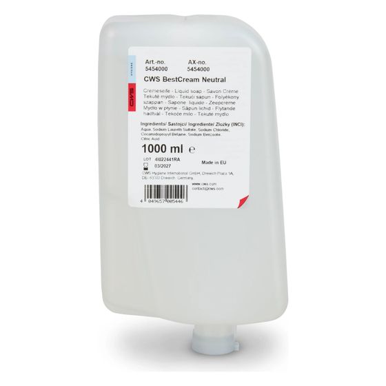 CWS Best Cream Neutral Seifencreme 1000ml Handreiniger, 12 Stück