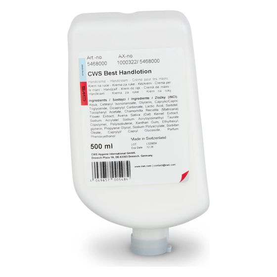 CWS Best Cream Slim Pflege 500ml, Handreiniger für Modelle 4032 und 4033, 12 Stück