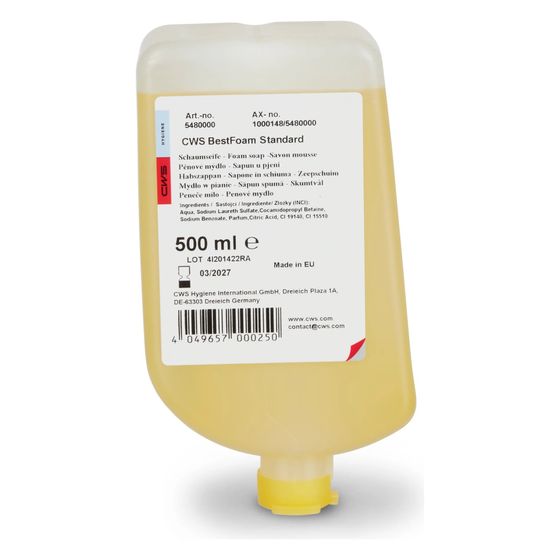 CWS Foam Slim Standard Seifenkonzentrat 500ml, Zitrus Handreiniger für Modelle 4012, 4013 und 7012, 12 Stück