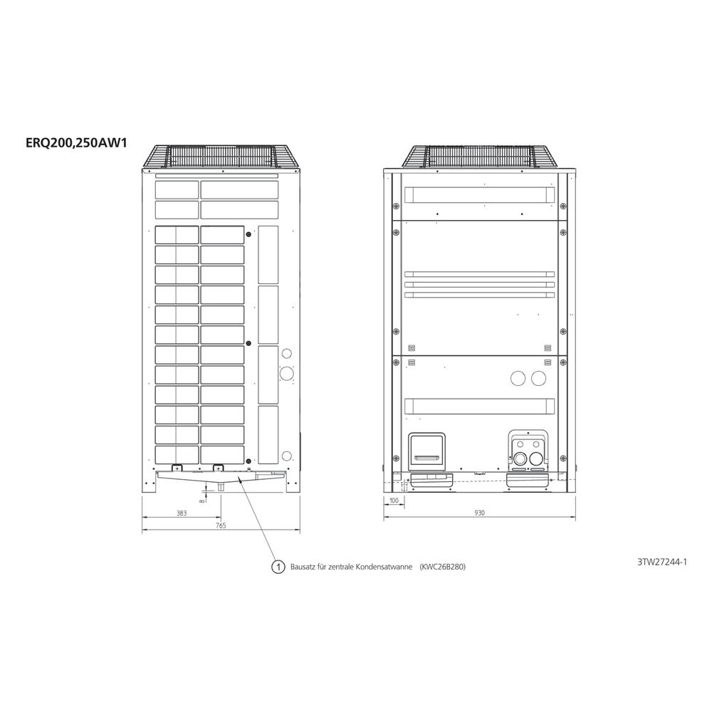 Daikin Verflüssigungssatz ERQ-AW1 Typ 200, invertergeregelt, 22,4kW 400V R410a, 1680x... DAIKIN-ERQ200AW1 4548848875948 (Abb. 2)