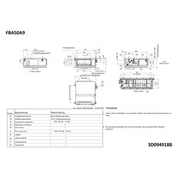 Daikin Kanalgerät Sky Air FBA-A9 Typ 50, Kühlen 5kW Heizen 6kW, 230V R32, 245x700x800mm... DAIKIN-FBA50A9 4548848722891 (Abb. 1)