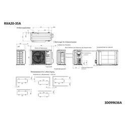 Daikin Split-Klimaanlage Außengerät RXA-A8 Typ 20, Inverter, 550x765x285mm, 230V R32, R... DAIKIN-RXA20A8 4573535327042 (Abb. 1)