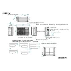 Daikin Split-Klimaanlage Außengerät RXJ-A9 Typ 25, Inverter, 553x840x350mm, 230V R32, R... DAIKIN-RXJ25A9 4573535434016 (Abb. 1)
