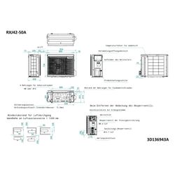 Daikin Split-Klimaanlage Außengerät RXJ-A9 Typ 50, Inverter, 734x954x408mm, 230V R32, R... DAIKIN-RXJ50A9 4573535308270 (Abb. 1)