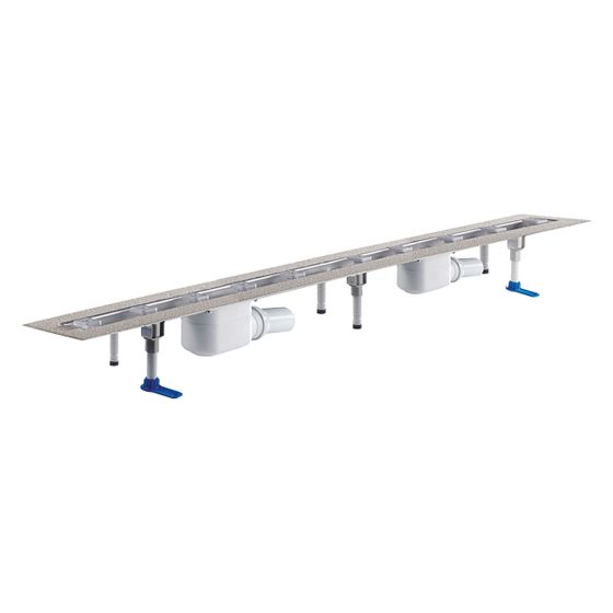 Dallmer CeraLine F Duo Duschrinne 1800mm, DN 50, mit Kugelgelenk, PP/Edelstahl, 524065