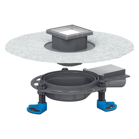 Dallmer DallDrain Individual Plan Bodenablauf 100x100mm, DN 40, mit Kugelgelenk, ABS/PP/Edelstahl, 517111