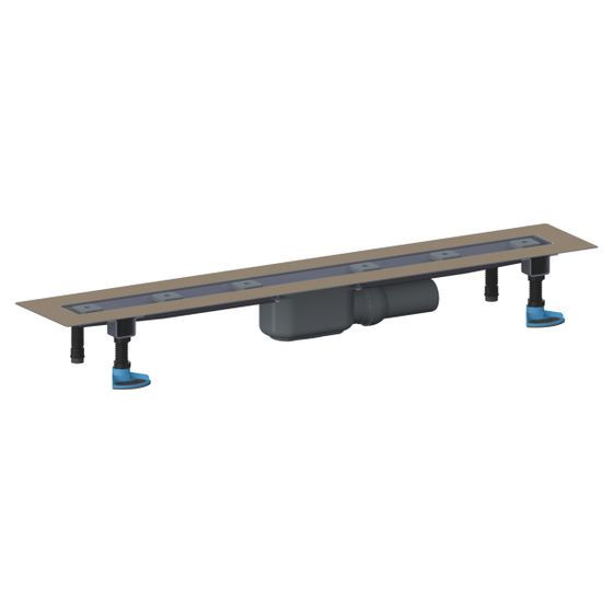 Dallmer CeraLine Plan F Duschrinne 600mm, DN 50, mit Kugelgelenk, PP/Edelstahl, 523020