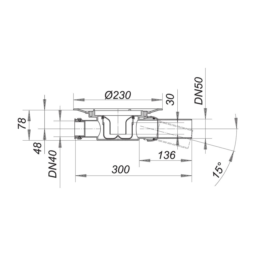 Dallmer Ablaufgehäuse 42 S DN 50, Zulauf DN 40... DALLMER-420022 4001636420022 (Abb. 2)