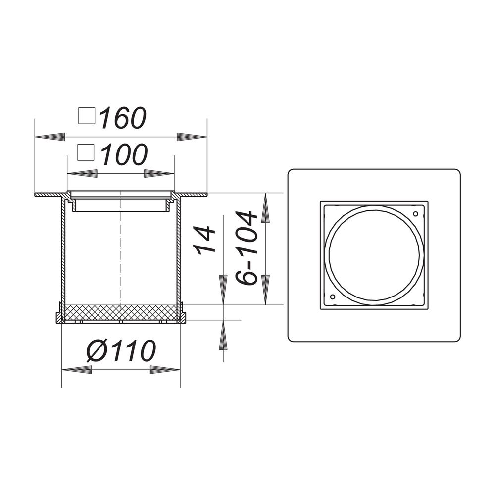 Dallmer EN 10 Aufsatzrahmen PVC 100x100mm... DALLMER-495303 4001636495303 (Abb. 2)