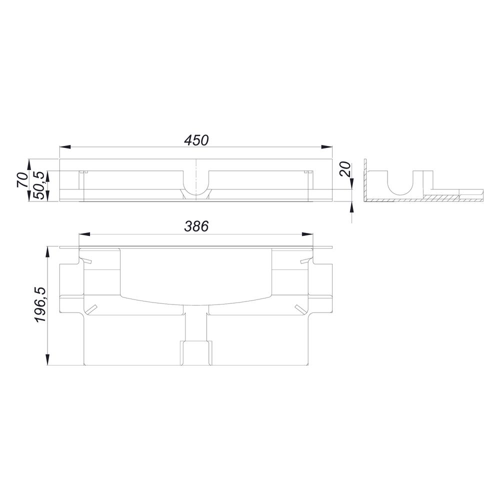 Dallmer DallFlex/CeraFlex Plan Schallschutzelement, 450x196,5x70mm, 539106... DALLMER-539106 4001636539106 (Abb. 3)