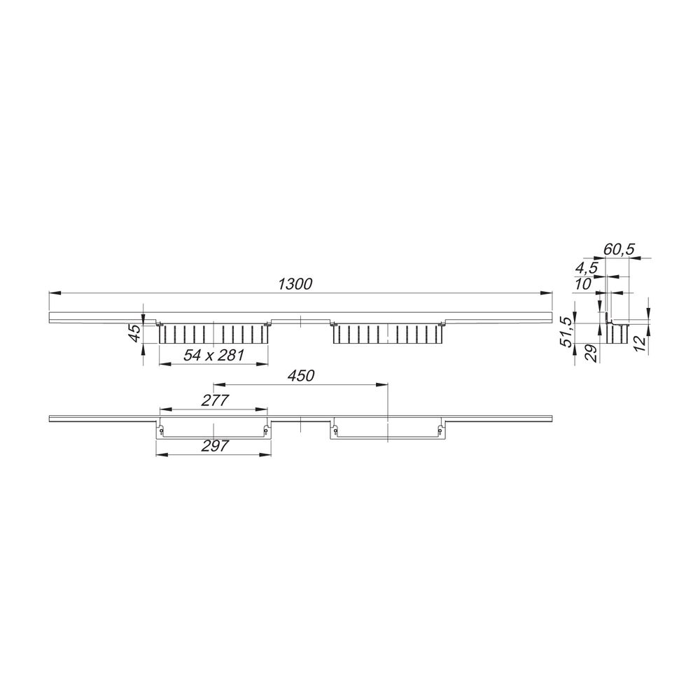 Dallmer CeraWall Individual Duo Duschrinne 1300mm... DALLMER-536020 4001636536020 (Abb. 2)