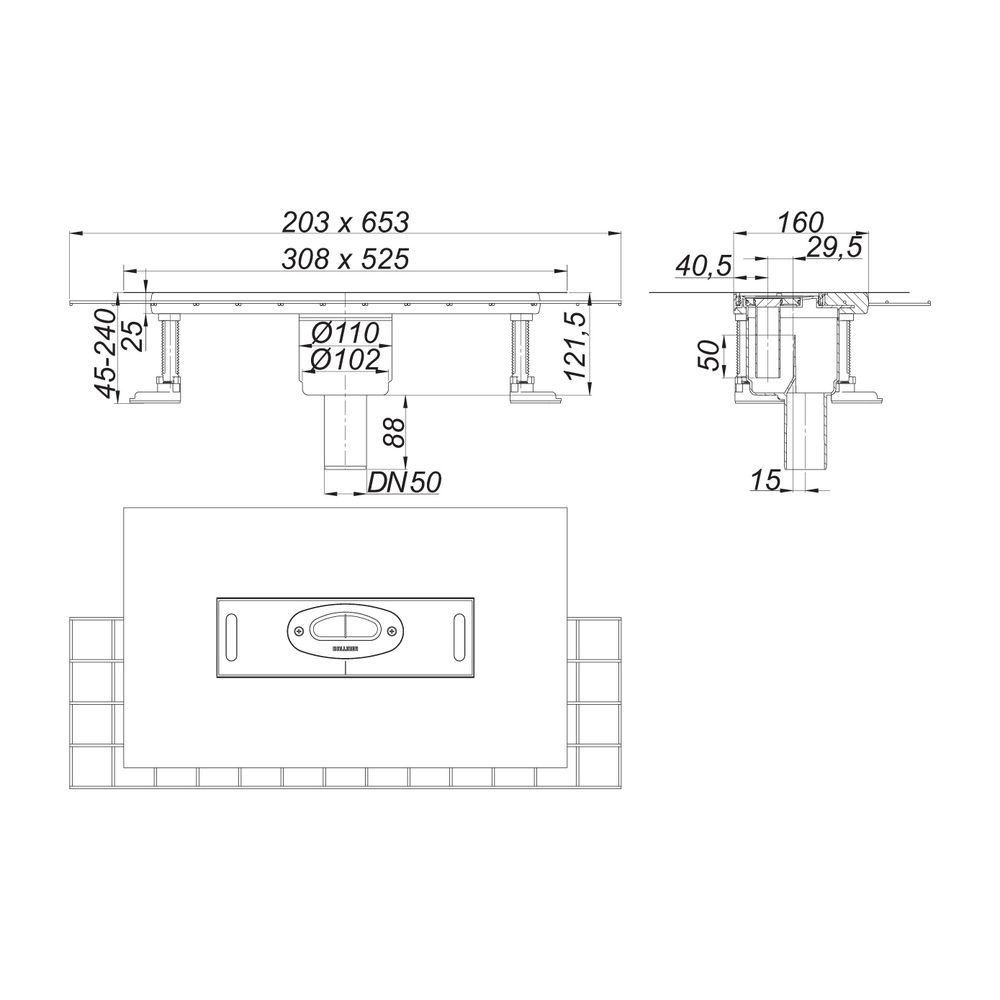 Dallmer CeraFlex senkrecht Ablaufgehäuse DN 50... DALLMER-537164 4001636537164 (Abb. 2)