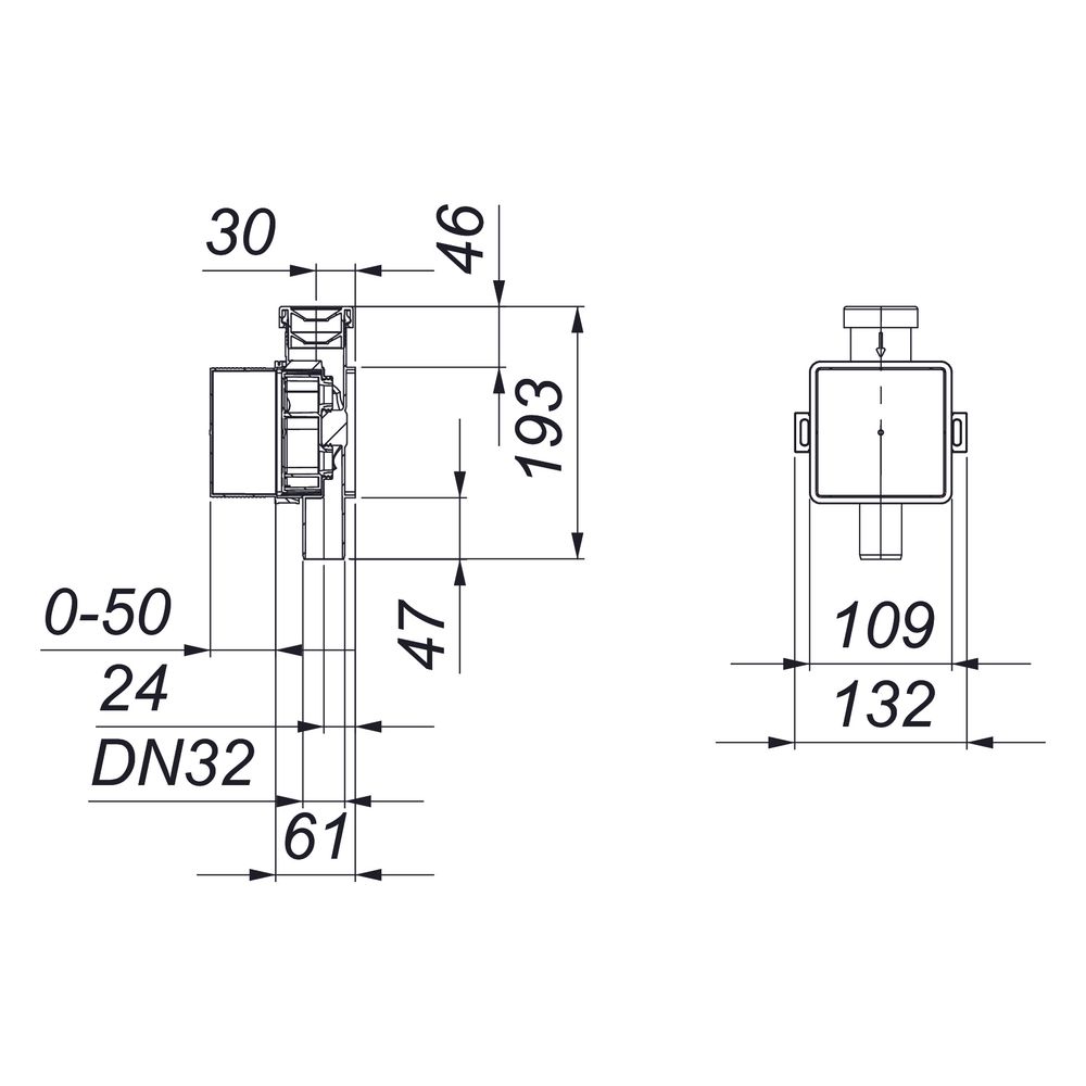 Dallmer Wandeinbau-Kondensat-Siphon 138, DN 32, Ablaufleistung 2,0l/min, PP/ABS, 026200... DALLMER-026200 4001636026200 (Abb. 3)