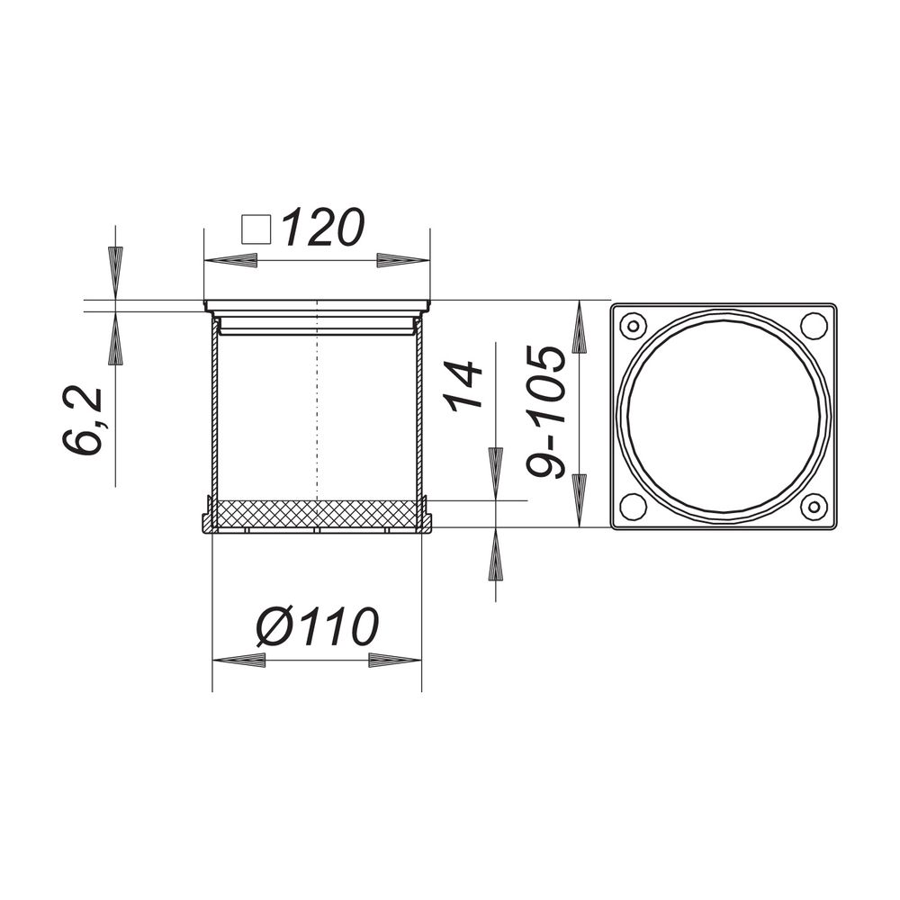 Dallmer ECS 12 Aufsatzrahmen 120x120mm... DALLMER-495341 4001636495341 (Abb. 2)