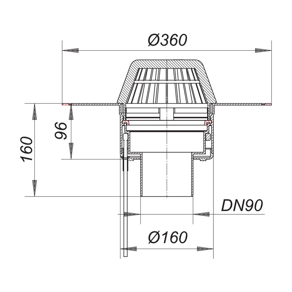 Dallmer Dachablauf 62 H FPO-PP beheizt DN 90... DALLMER-621023 4001636621023 (Abb. 2)