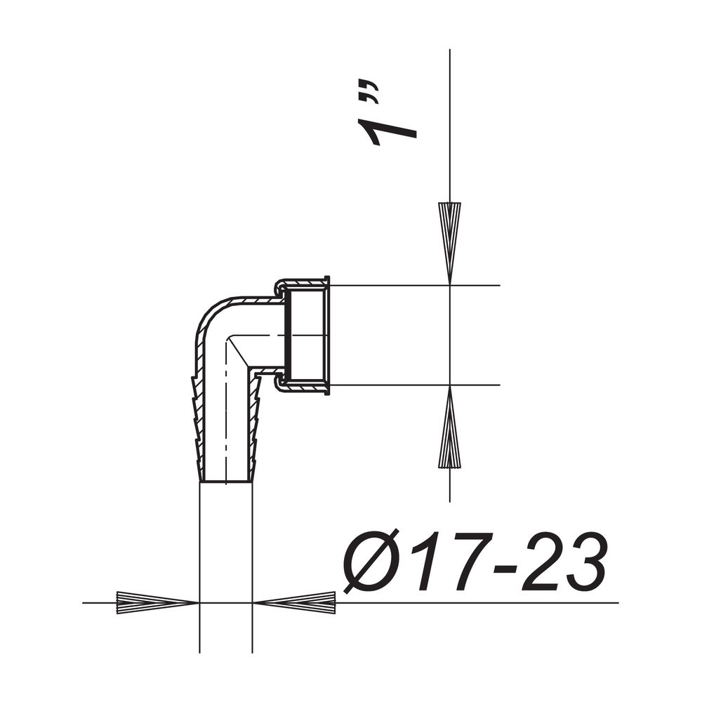 Dallmer Winkelschlauchtülle zu HL 400/405/406 1", Weiß... DALLMER-090348 4001636090348 (Abb. 2)