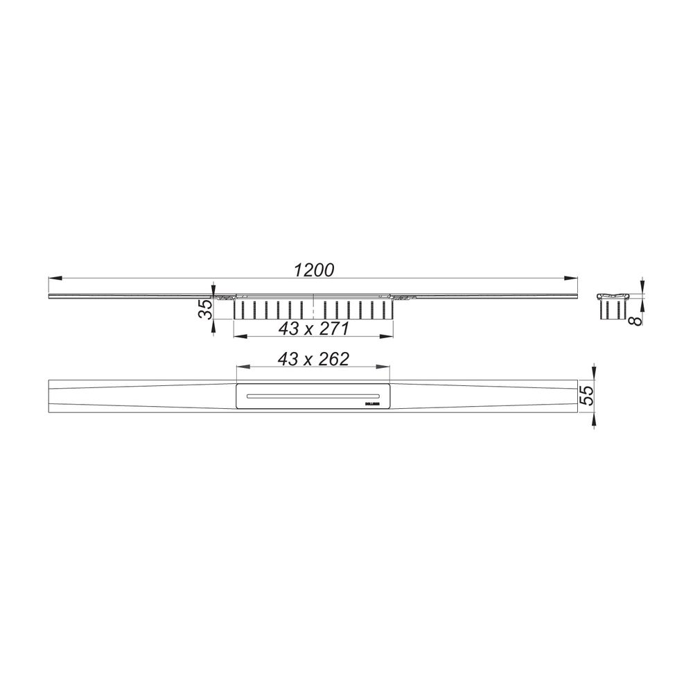 Dallmer CeraFloor Pure Duschrinne 1200mm... DALLMER-538222 4001636538222 (Abb. 2)