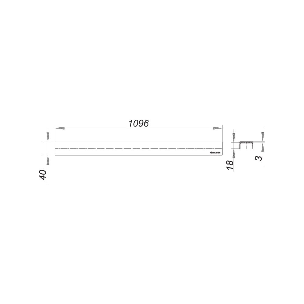 Dallmer CeraLine Design matt Abdeckung 1100mm... DALLMER-520685 4001636520685 (Abb. 2)