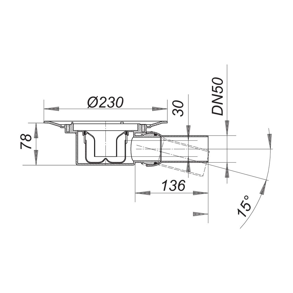 Dallmer Ablaufgehäuse 42 S DN 50, ohne Zulauf... DALLMER-420060 4001636420060 (Abb. 2)