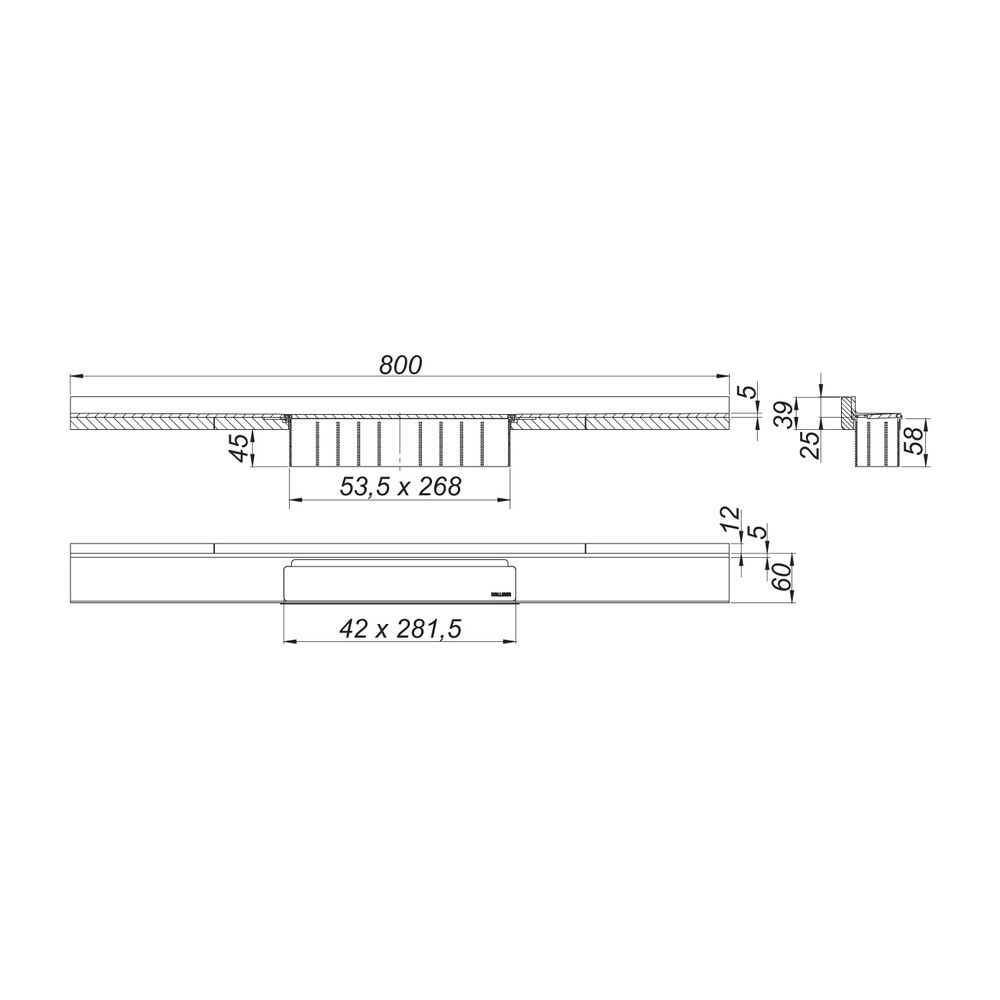 Dallmer CeraWall Select N Duschrinne 800mm, Edelstahl matt... DALLMER-536730 4001636536730 (Abb. 2)