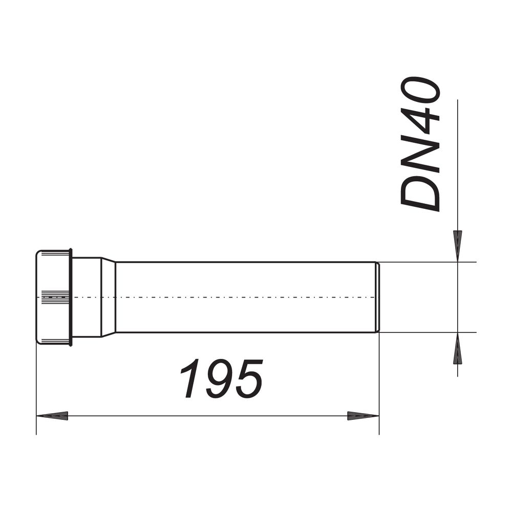 Dallmer Verlängerungsrohr V 4 DN 40 195mm lang... DALLMER-090515 4001636090515 (Abb. 2)