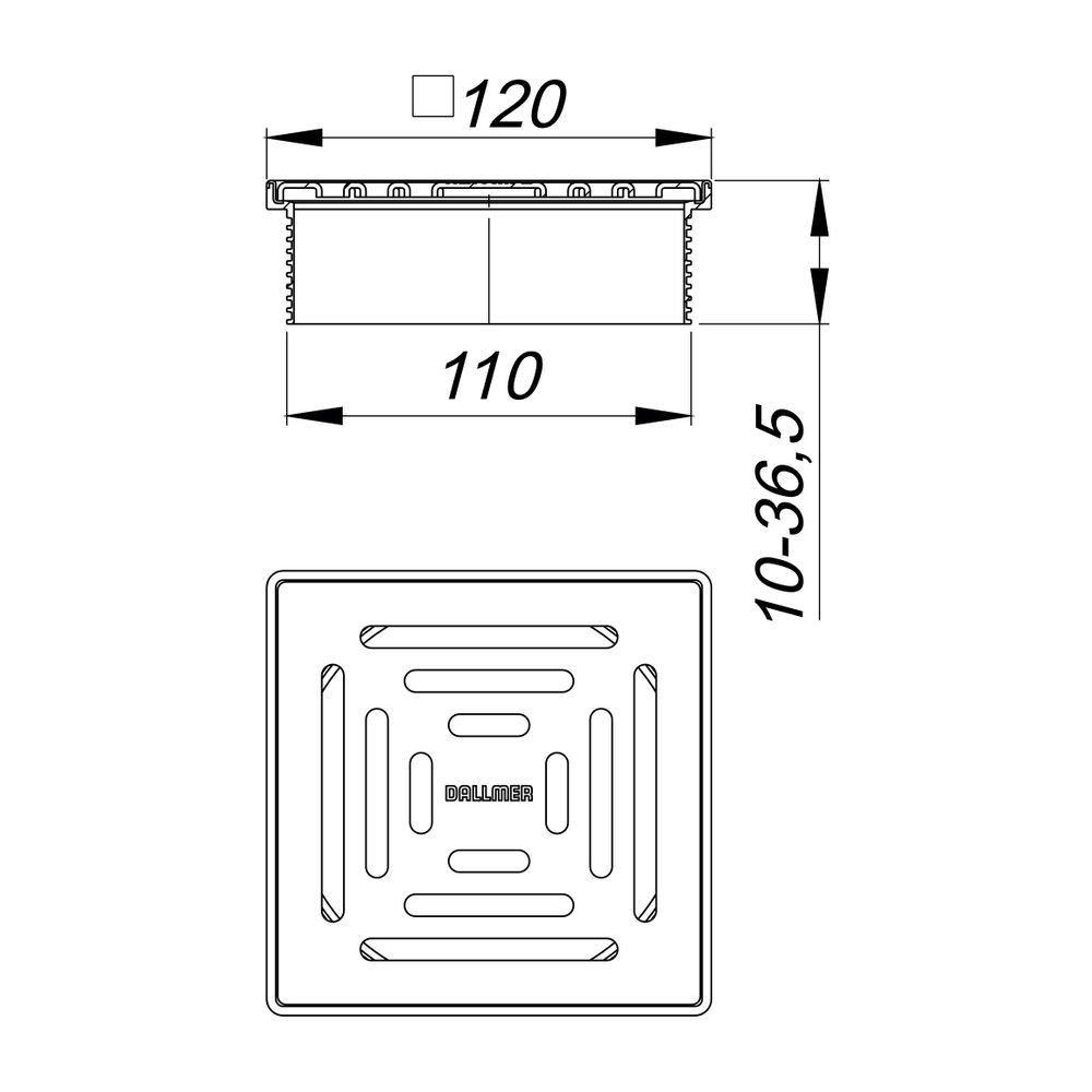 Dallmer DallDrain Select Aufsatz 120x120mm... DALLMER-517296 4001636517296 (Abb. 2)