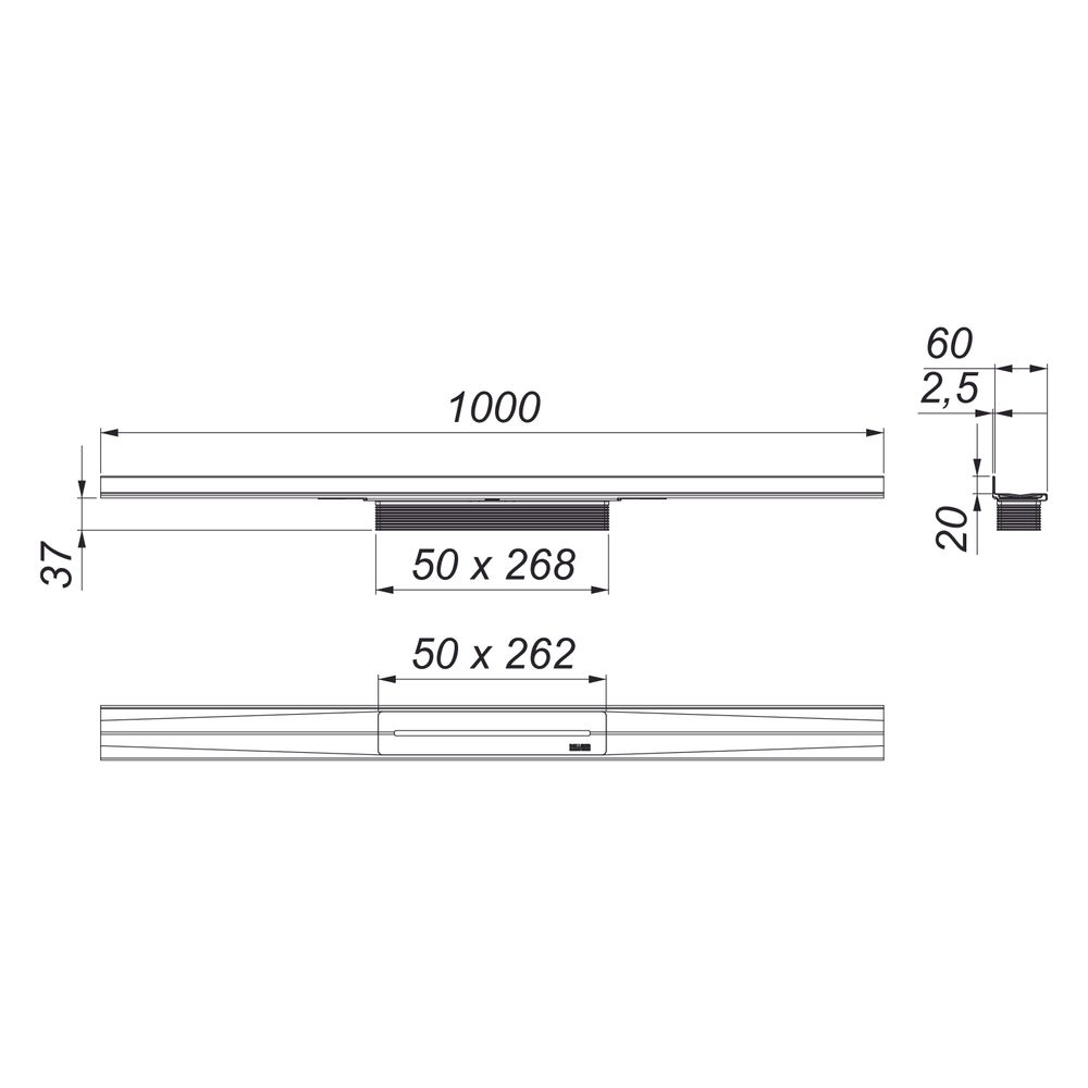 Dallmer CeraWall Pure Duschrinne 1000mm, Edelstahl, 538482... DALLMER-538482 4001636538482 (Abb. 3)