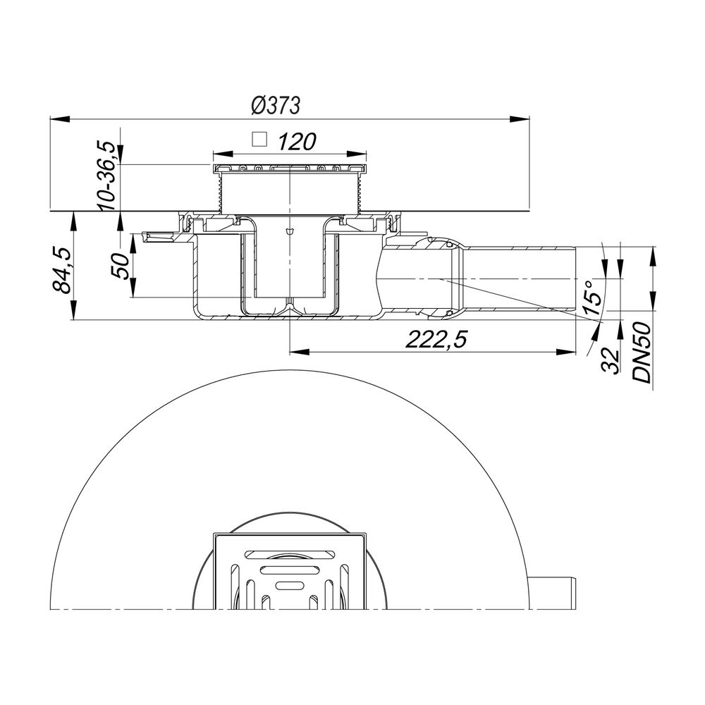 Dallmer DallDrain Pure OM Bodenablauf 120x120mm DN 50... DALLMER-517562 4001636517562 (Abb. 2)