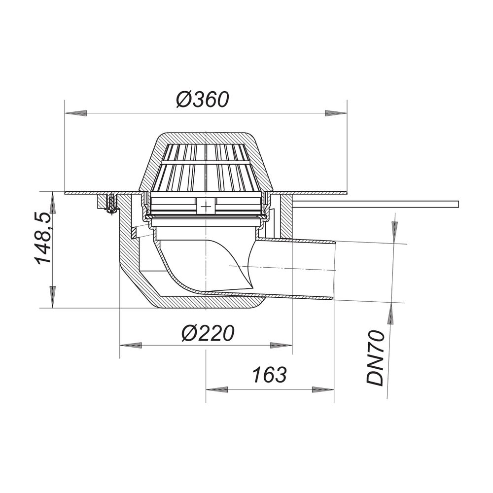 Dallmer Dachablauf 64 H PVC beheizt DN 70... DALLMER-643179 4001636643179 (Abb. 2)