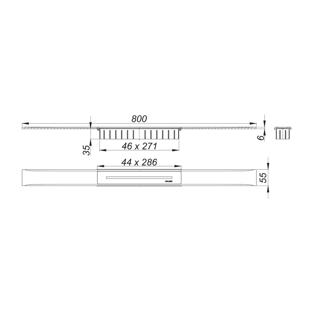 Dallmer CeraFloor Select Duschrinne 800mm, Edelstahl matt... DALLMER-538000 4001636538000 (Abb. 2)