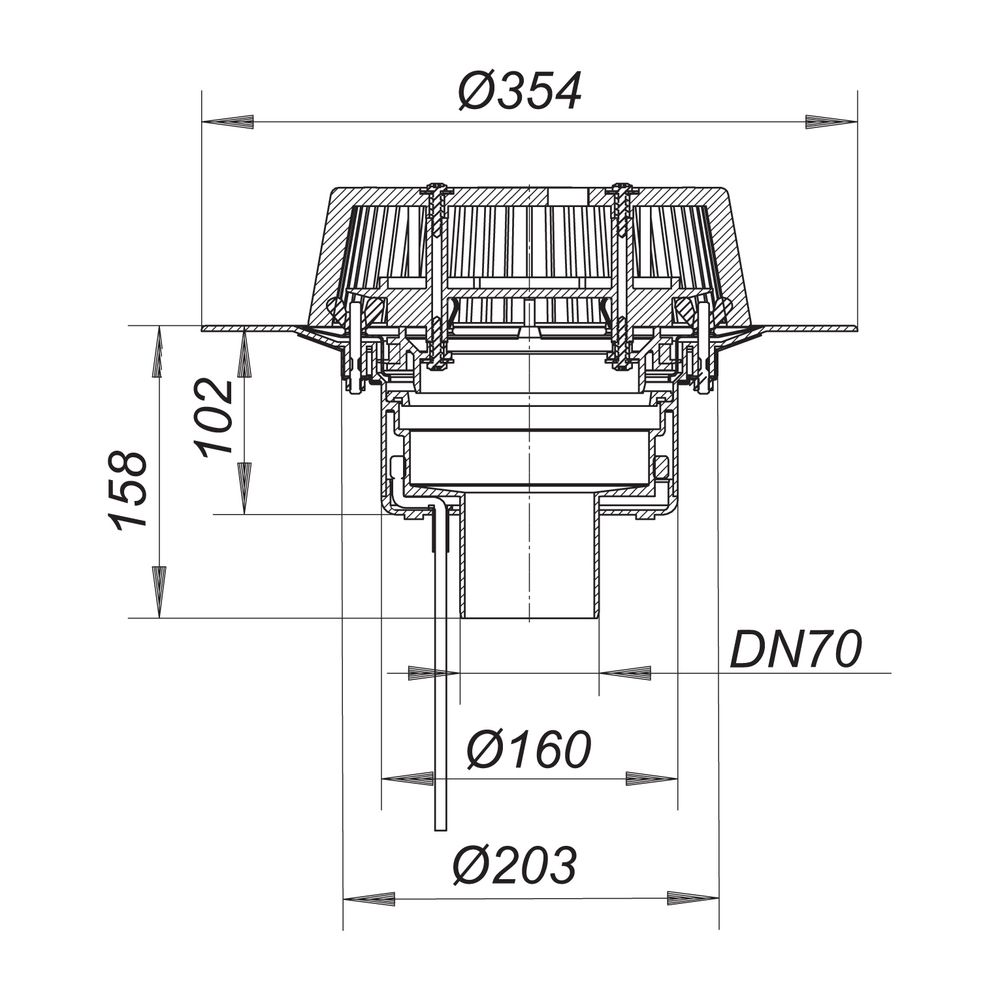 Dallmer SuperDrain Dachablauf 62 H Schraubflansch beheizt DN 70... DALLMER-671240 4001636671240 (Abb. 2)