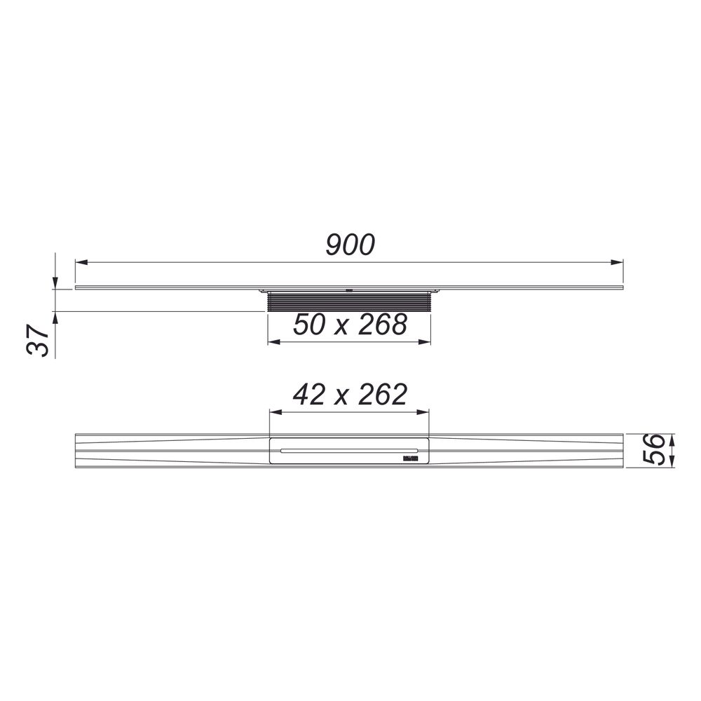 Dallmer CeraFloor Pure Duschrinne 900mm, Edelstahl, 538208... DALLMER-538208 4001636538208 (Abb. 3)