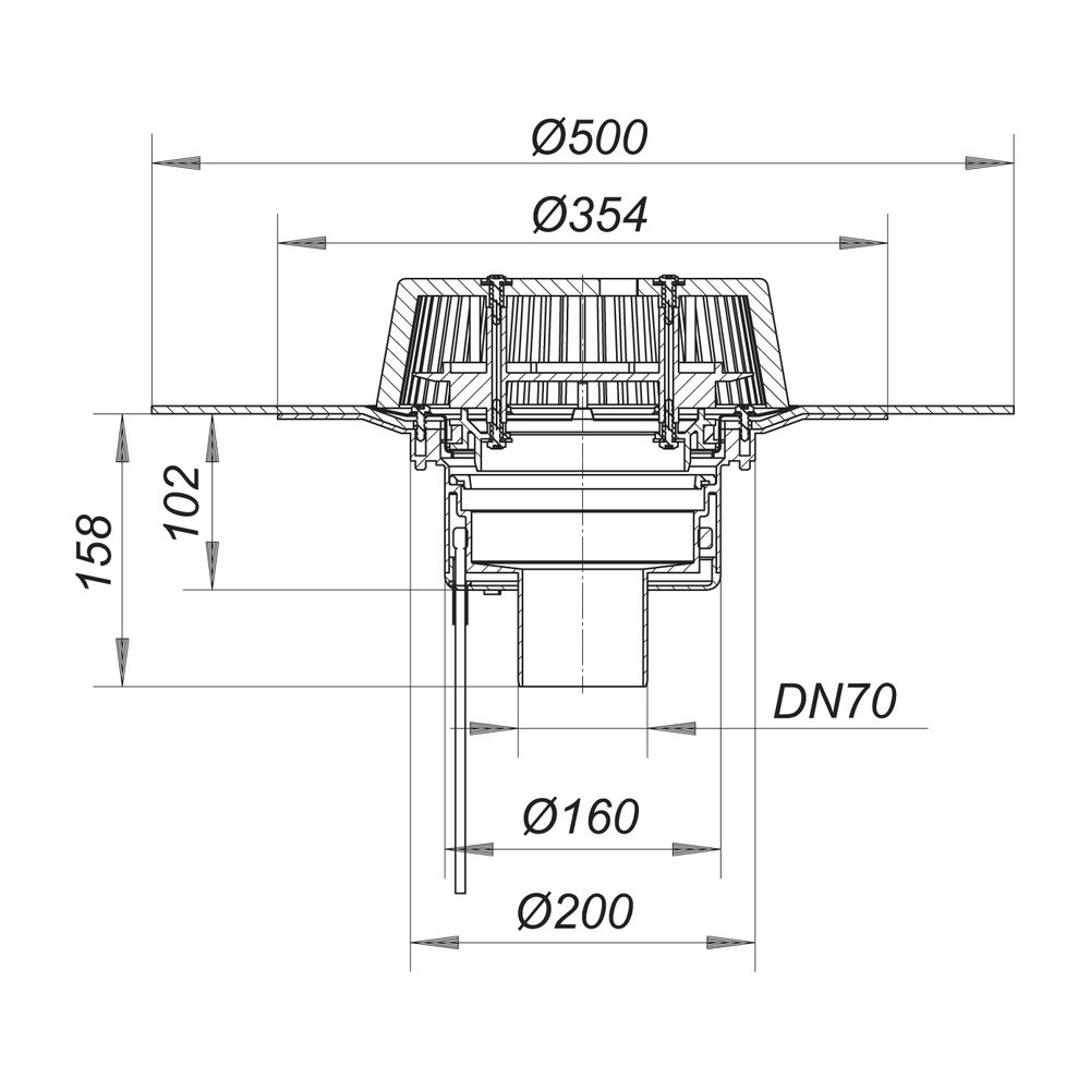 Dallmer SuperDrain Dachablauf 62 H DallBit beheizt DN 70... DALLMER-671264 4001636671264 (Abb. 2)