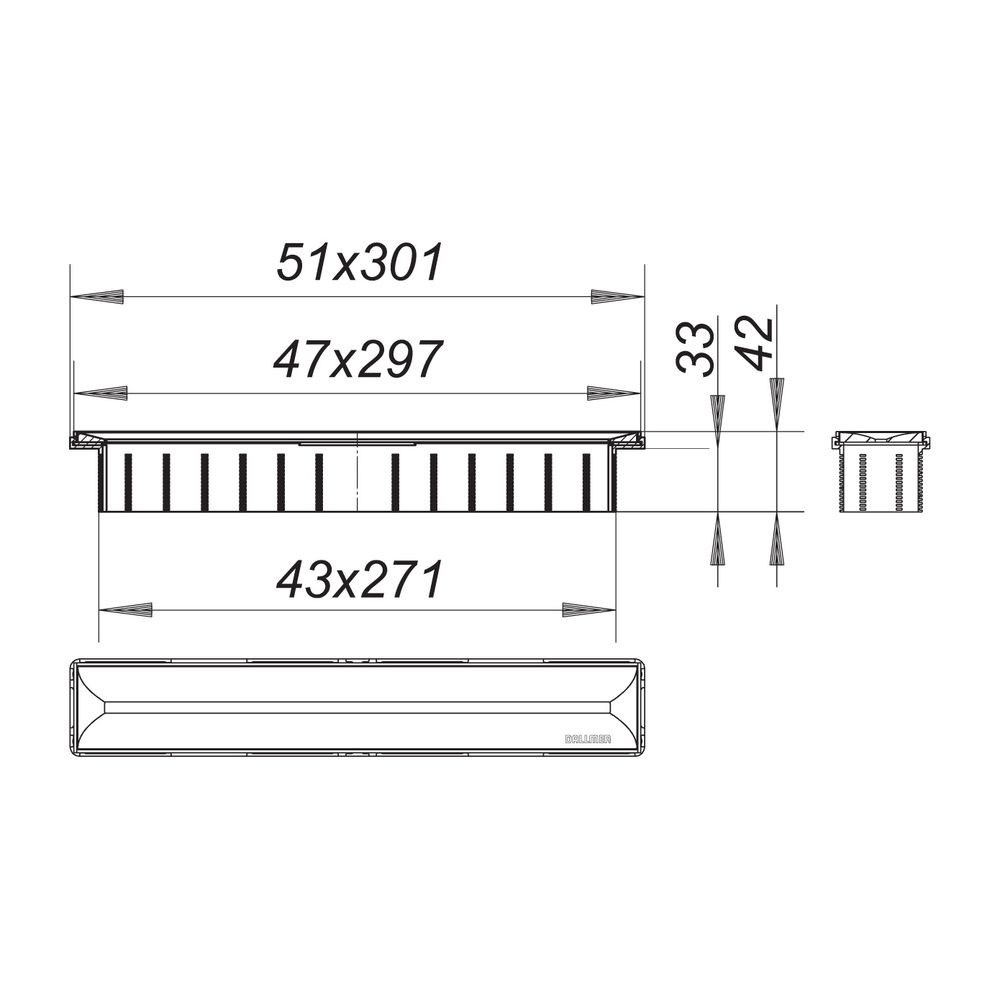 Dallmer Zentrix Duschrinne 300x50mm, Edelstahl matt... DALLMER-511317 4001636511317 (Abb. 2)