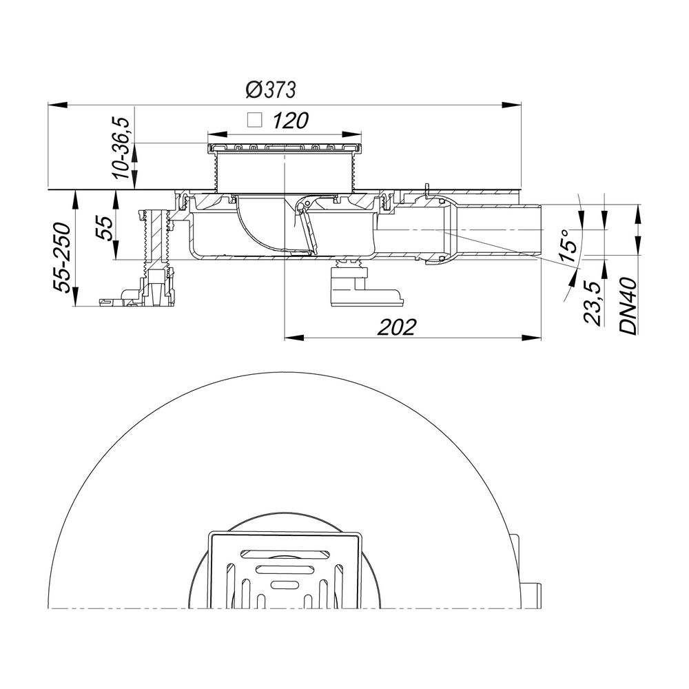 Dallmer DallDrain Select Plan Bodenablauf 120x120mm DN 40... DALLMER-517104 4001636517104 (Abb. 2)