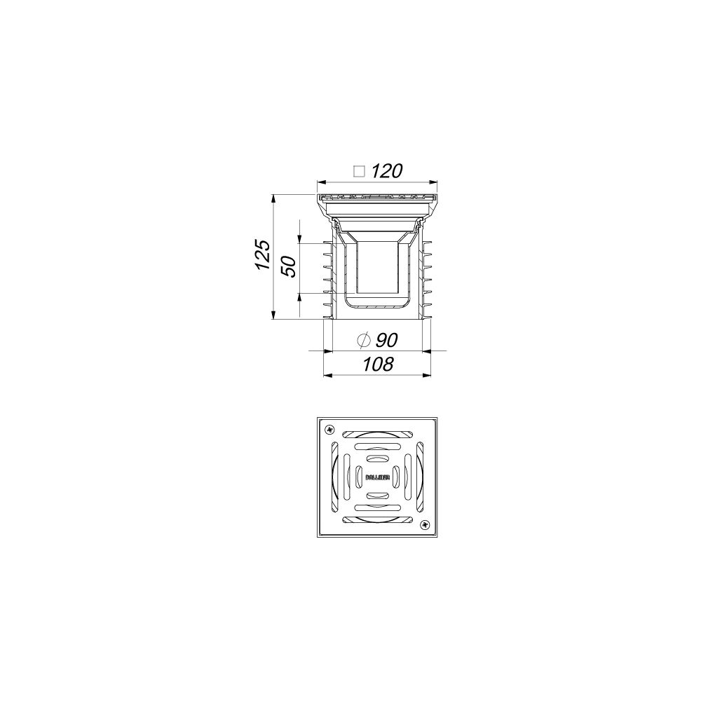 Dallmer Pronto K Bodenablauf verschraubt 120x120mm DN 100... DALLMER-700391 4001636700391 (Abb. 2)