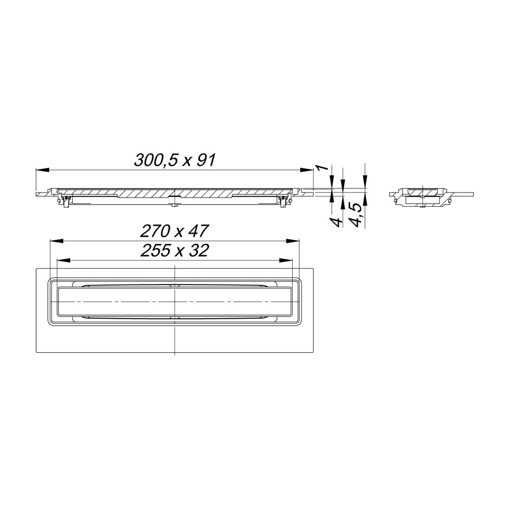 Dallmer CeraFrame Liquid waagerecht Duschrinne 270x47mm... DALLMER-537393 4001636537393 (Abb. 2)