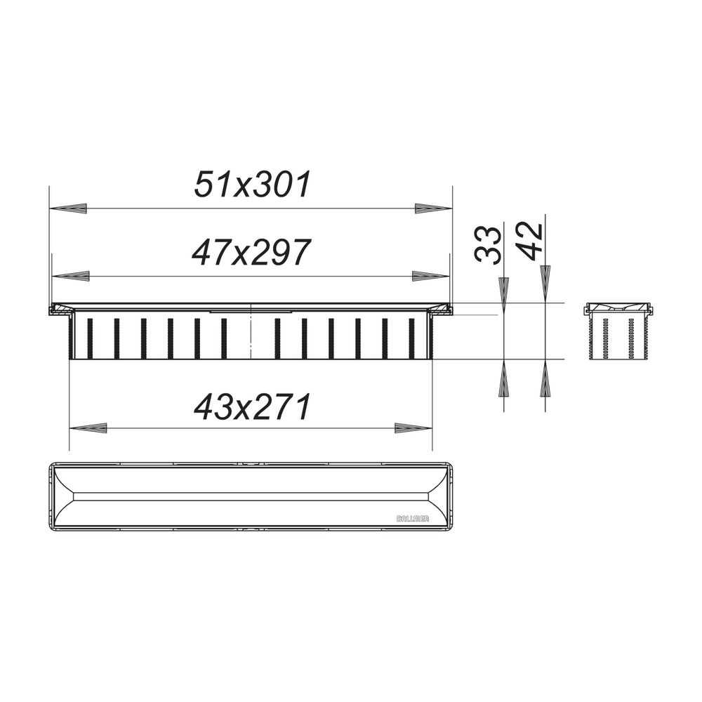 Dallmer Zentrix Duschrinne 300x50mm, Edelstahl poliert... DALLMER-511324 4001636511324 (Abb. 2)