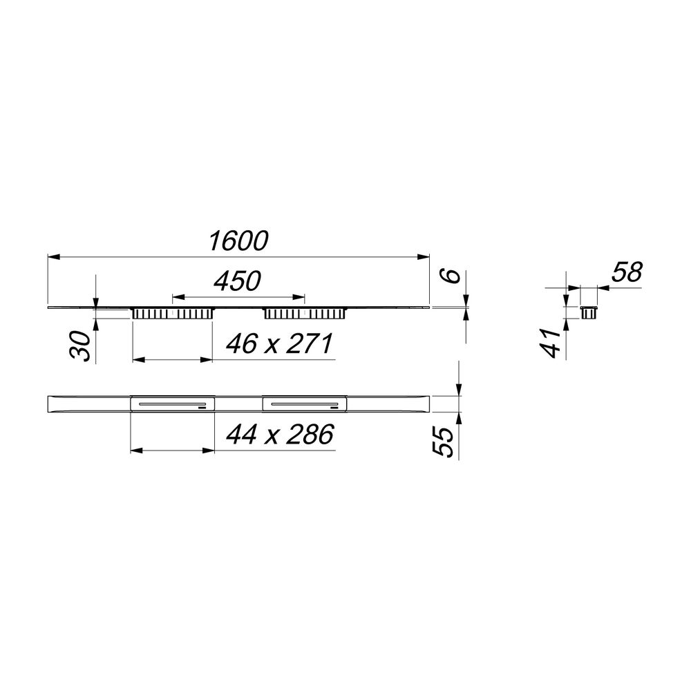 Dallmer CeraFloor Select Duo Duschrinne 1600mm, Mattschwarz... DALLMER-537706 4001636537706 (Abb. 2)