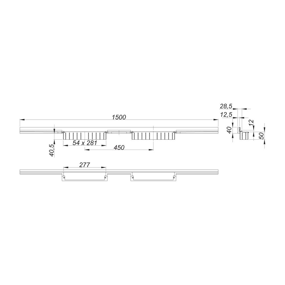 Dallmer CeraWall Individual N Duo Duschrinne 1500mm... DALLMER-536334 4001636536334 (Abb. 2)