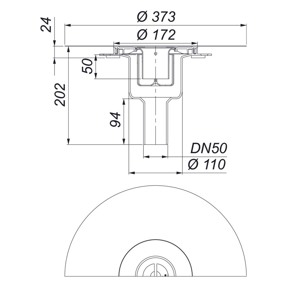 Dallmer DallDrain Ablaufgehäuse senkrecht, DN 50/100, PP, 517234... DALLMER-517234 4001636517234 (Abb. 3)