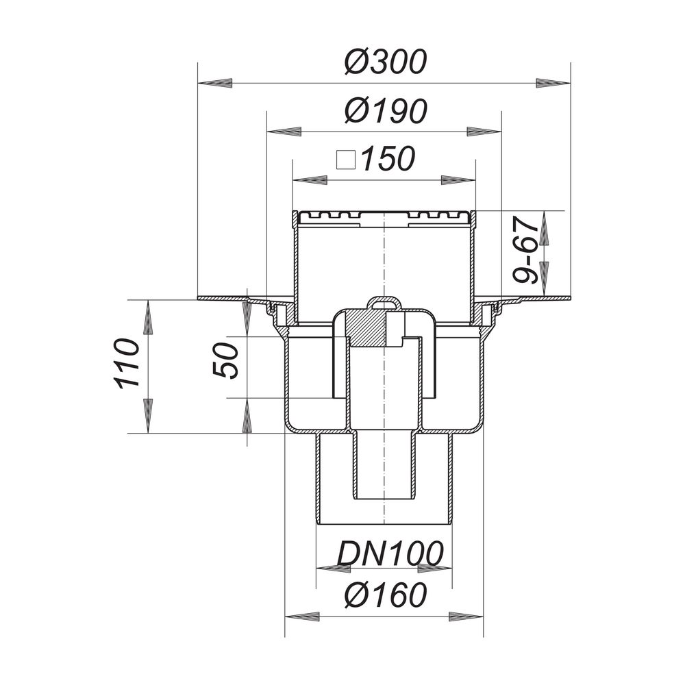 Dallmer Bodenablauf 61 HT/KE 150x150mm DN 100... DALLMER-611260 4001636611260 (Abb. 2)