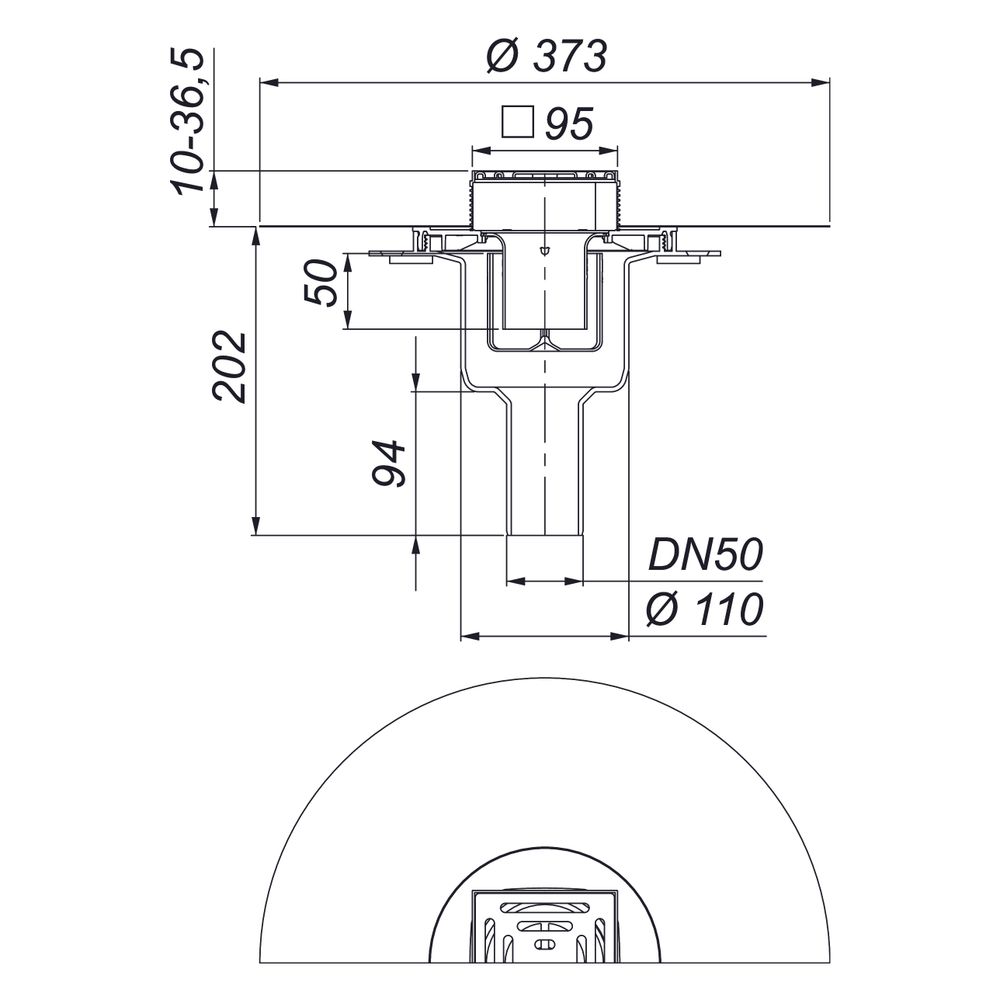 Dallmer DallDrain Pure senkrecht OM Bodenablauf 100x100mm, DN 50, ABS/PP/Edelstahl, 517... DALLMER-517685 4001636517685 (Abb. 3)