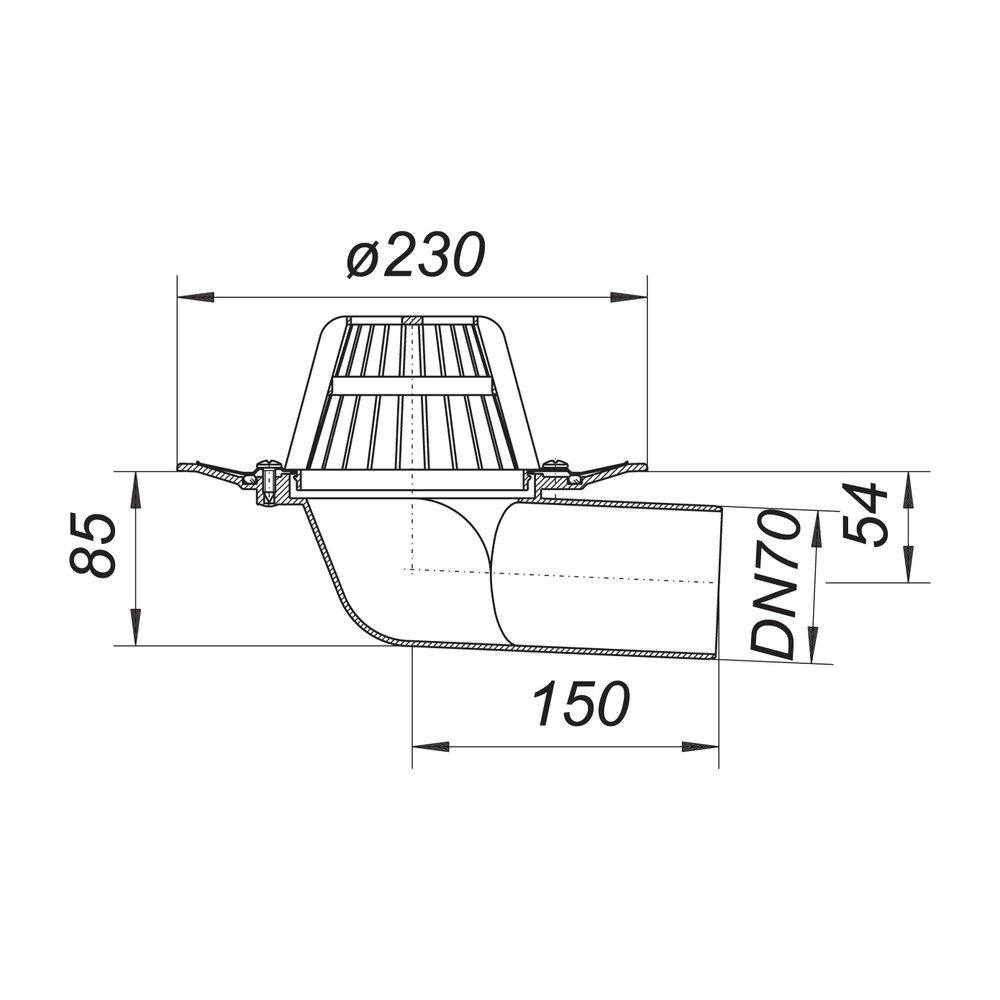 Dallmer Dachablauf 83 D Schraubflansch DN 70... DALLMER-830647 4001636830647 (Abb. 2)