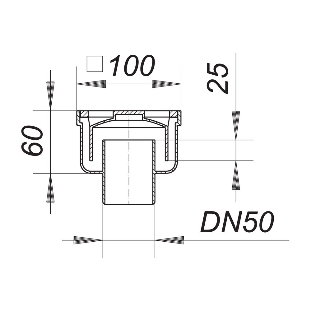 Dallmer Bodenablauf 60 100x100mm DN 50... DALLMER-600509 4001636600509 (Abb. 2)