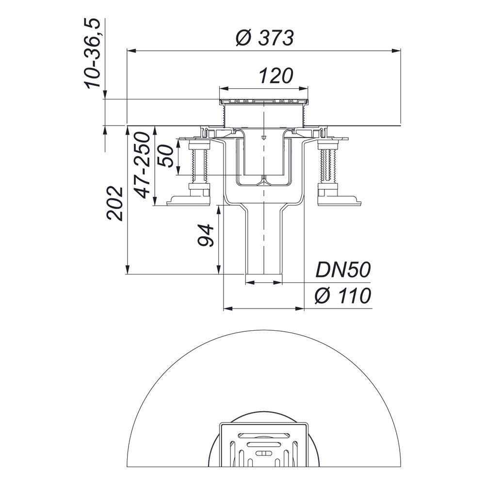 Dallmer DallDrain Select senkrecht Bodenablauf 120x120mm, DN 50/100, ABS/PP/Edelstahl, ... DALLMER-517159 4001636517159 (Abb. 3)