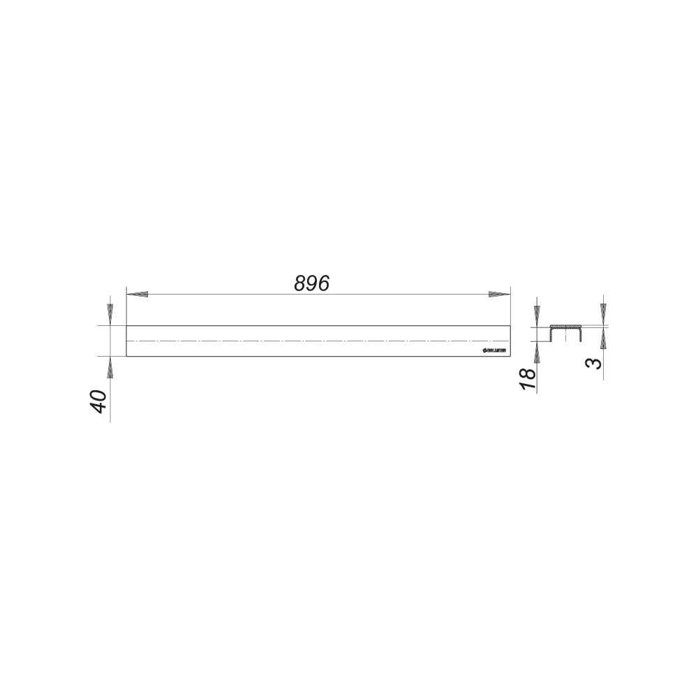 Dallmer CeraLine Design Abdeckung 900mm, Edelstahl poliert... DALLMER-523754 4001636523754 (Abb. 2)