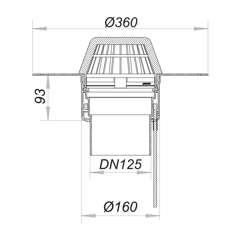 Dallmer Dachablauf 62 H FPO-PP beheizt DN 125... DALLMER-621634 4001636621634 (Abb. 2)