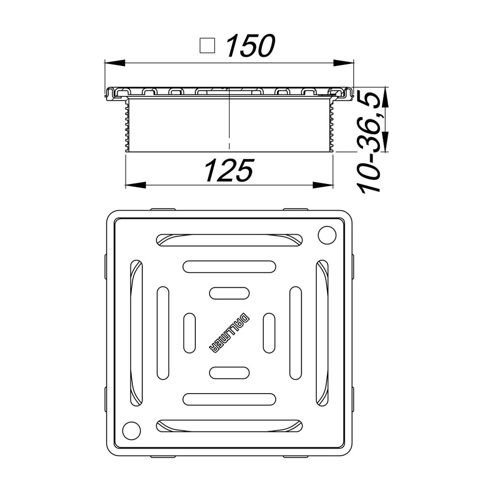 Dallmer DallDrain Select Aufsatz Rost verschraubt 150x150mm... DALLMER-517470 4001636517470 (Abb. 2)
